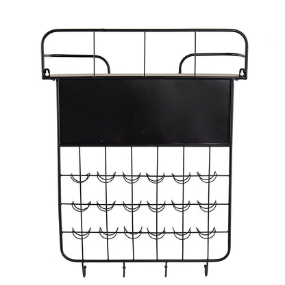 22.8x5.5x28.7' Black Floating Coffee Bar Shelf with Coffee Pod Holder, Hooks and Storage Shelf - 1st Choice Furniture Direct