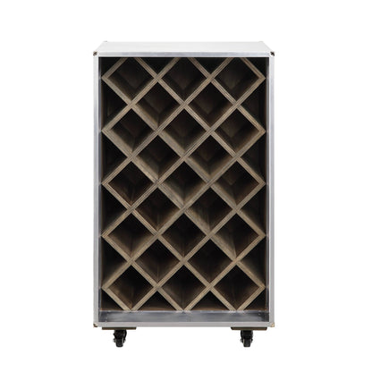 23 Bottle Aluminum Wine Cabinet | Rolling Wine Storage Rack - 1st Choice Furniture Direct