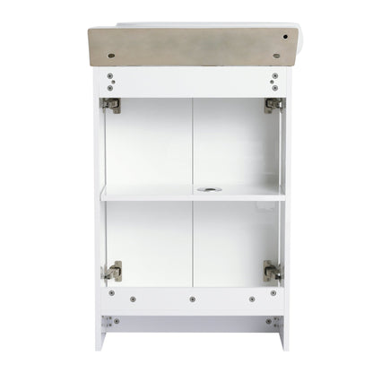 23' Freestanding Bathroom Vanity with Sink and Storage Rack, Soft Close Doors - 1st Choice Furniture Direct