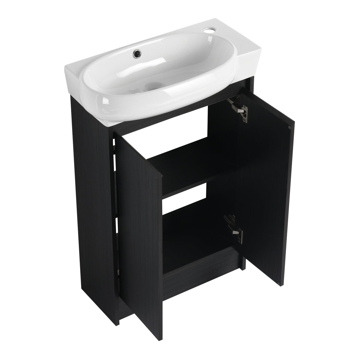 23' Freestanding Bathroom Vanity with Sink and Storage Rack, Soft Close Doors - 1st Choice Furniture Direct