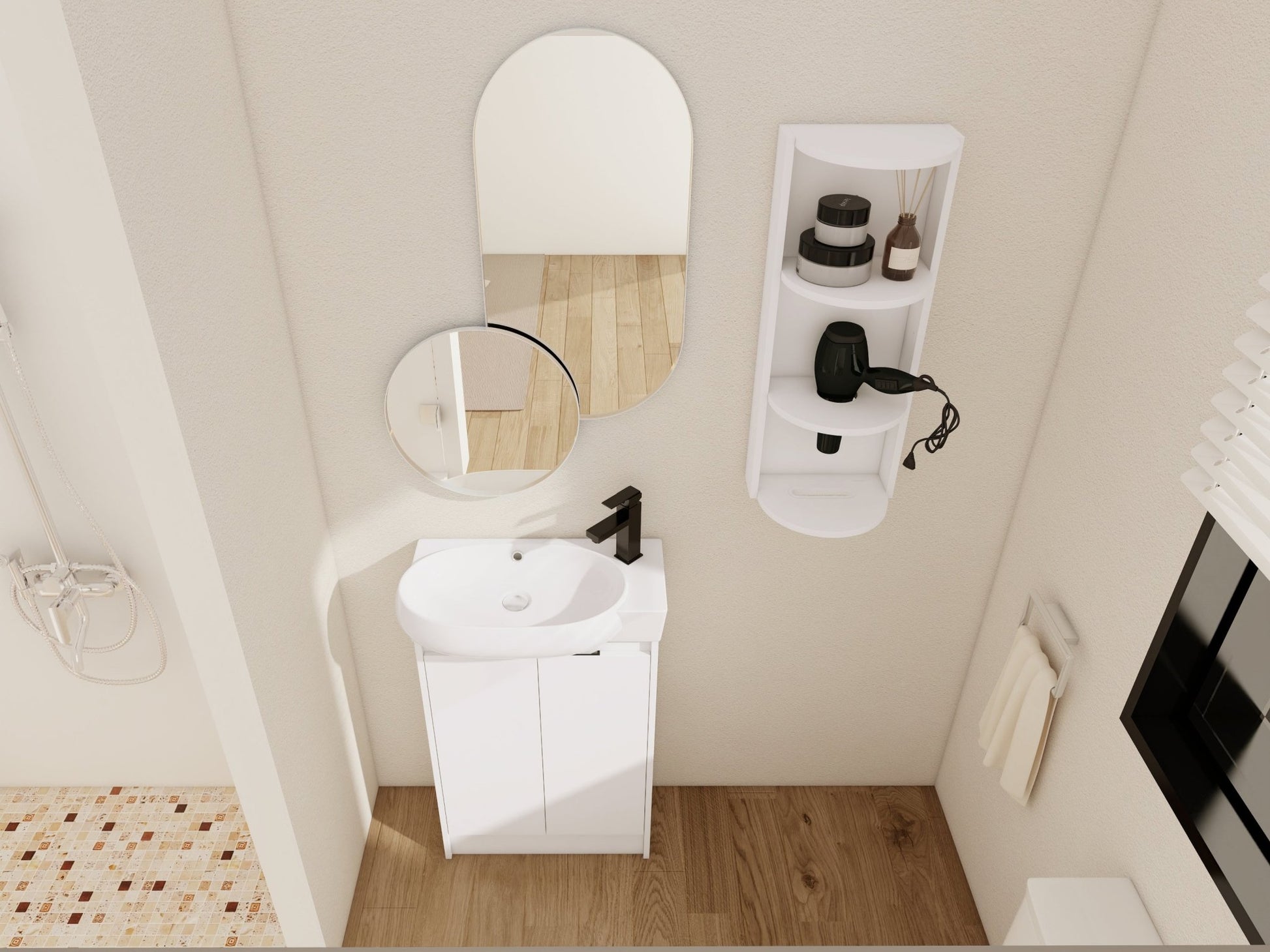 23' Freestanding Bathroom Vanity with Sink and Storage Rack, Soft Close Doors - 1st Choice Furniture Direct