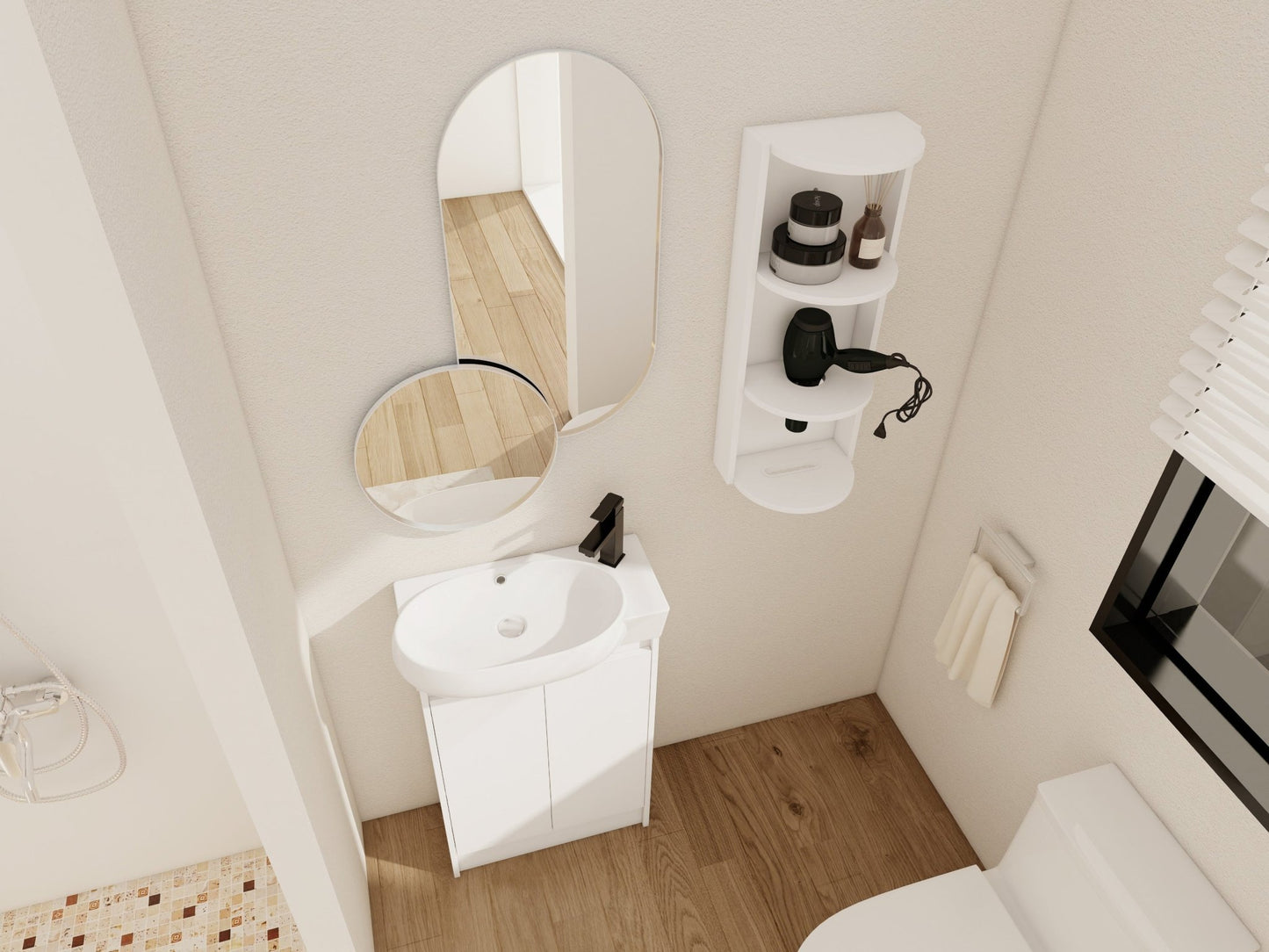 23' Freestanding Bathroom Vanity with Sink and Storage Rack, Soft Close Doors - 1st Choice Furniture Direct