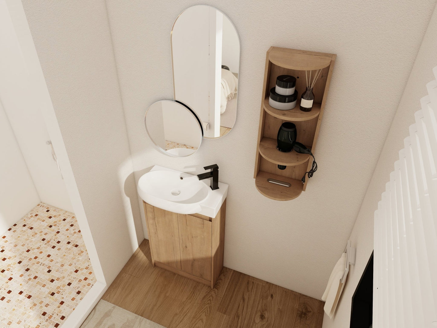 23' Freestanding Bathroom Vanity with Sink and Storage Rack, Soft Close Doors - 1st Choice Furniture Direct