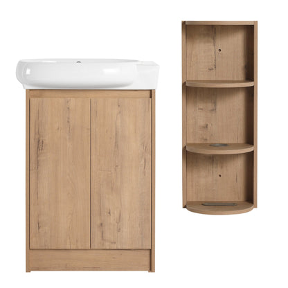 23' Freestanding Bathroom Vanity with Sink and Storage Rack, Soft Close Doors - 1st Choice Furniture Direct