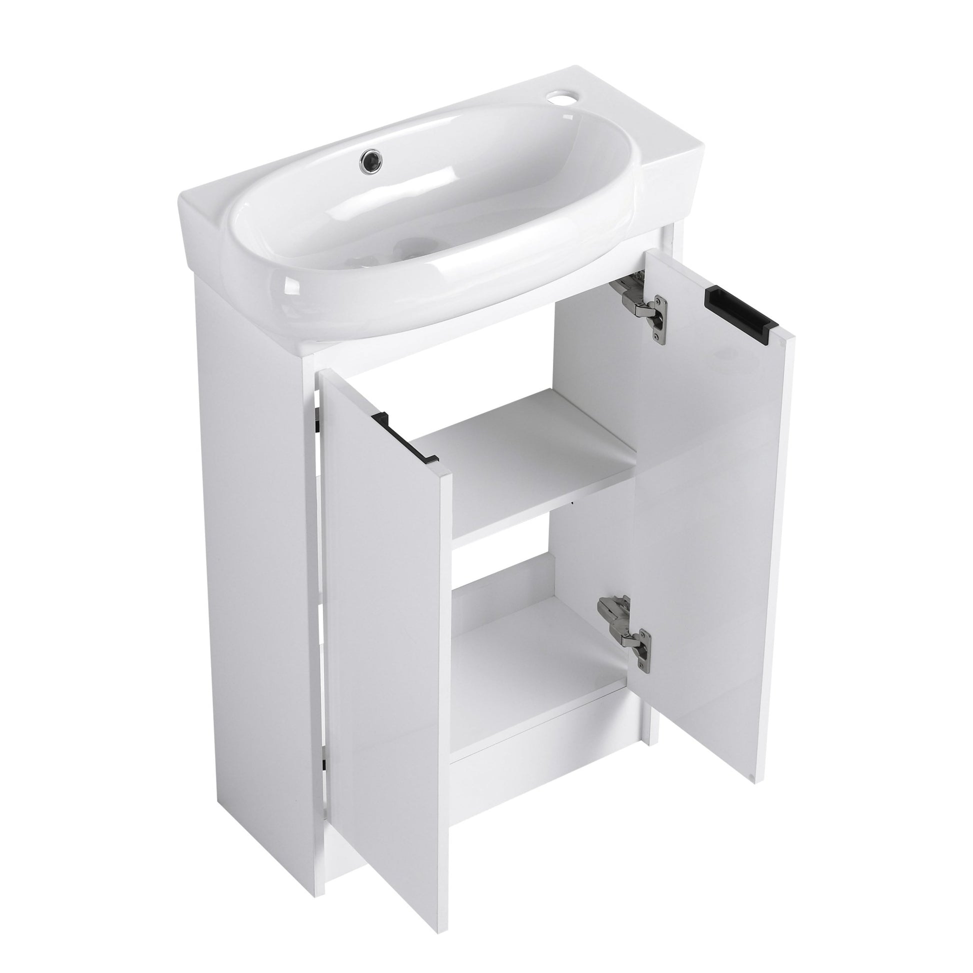 23' Freestanding Bathroom Vanity with Sink and Storage Rack, Soft Close Doors - 1st Choice Furniture Direct