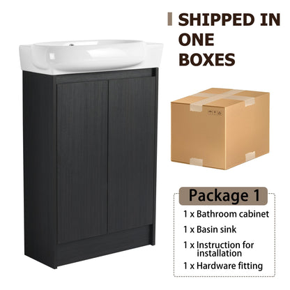23' Freestanding Bathroom Vanity with Sink and Storage Rack, Soft Close Doors - 1st Choice Furniture Direct
