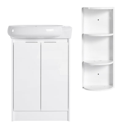 23' Freestanding Bathroom Vanity with Sink and Storage Rack, Soft Close Doors - 1st Choice Furniture Direct
