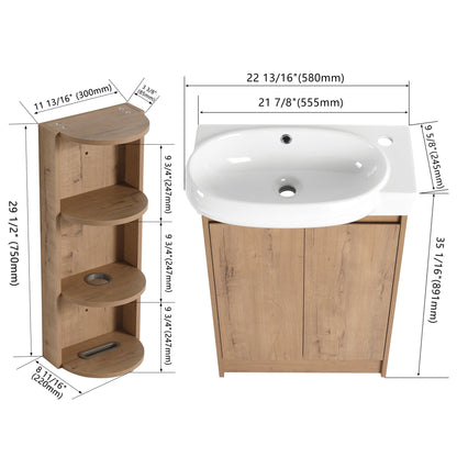 23' Freestanding Bathroom Vanity with Sink and Storage Rack, Soft Close Doors - 1st Choice Furniture Direct