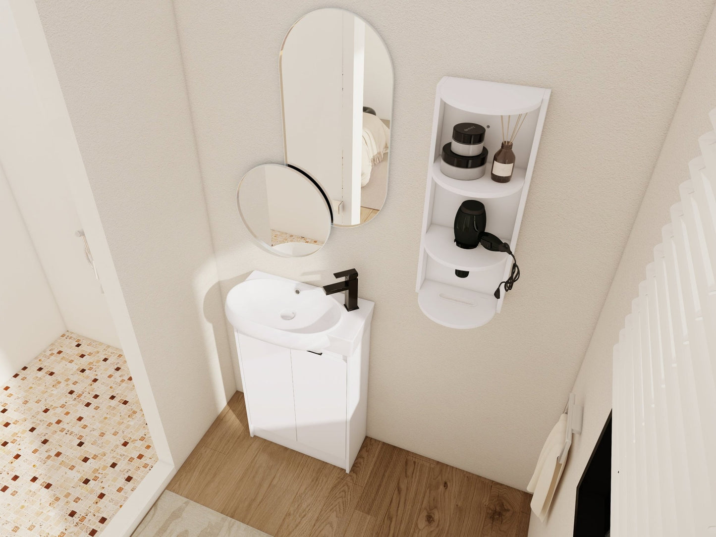 23' Freestanding Bathroom Vanity with Sink and Storage Rack, Soft Close Doors - 1st Choice Furniture Direct