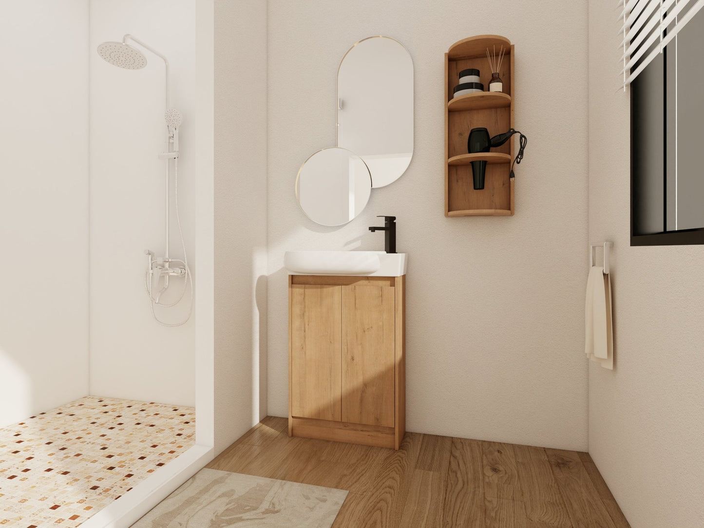 23' Freestanding Bathroom Vanity with Sink and Storage Rack, Soft Close Doors - 1st Choice Furniture Direct