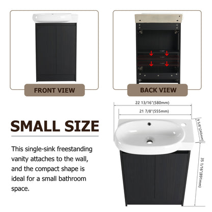23' Freestanding Bathroom Vanity with Sink and Storage Rack, Soft Close Doors - 1st Choice Furniture Direct