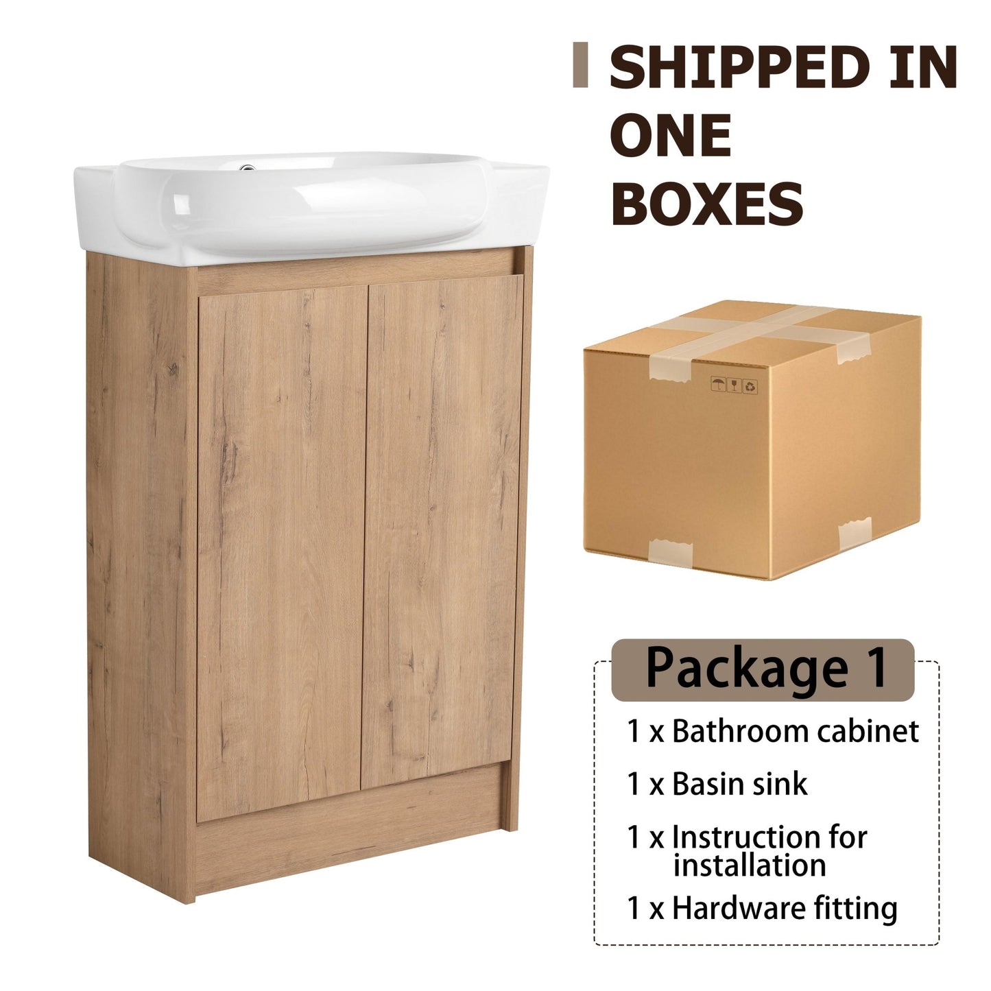23' Freestanding Bathroom Vanity with Sink and Storage Rack, Soft Close Doors - 1st Choice Furniture Direct