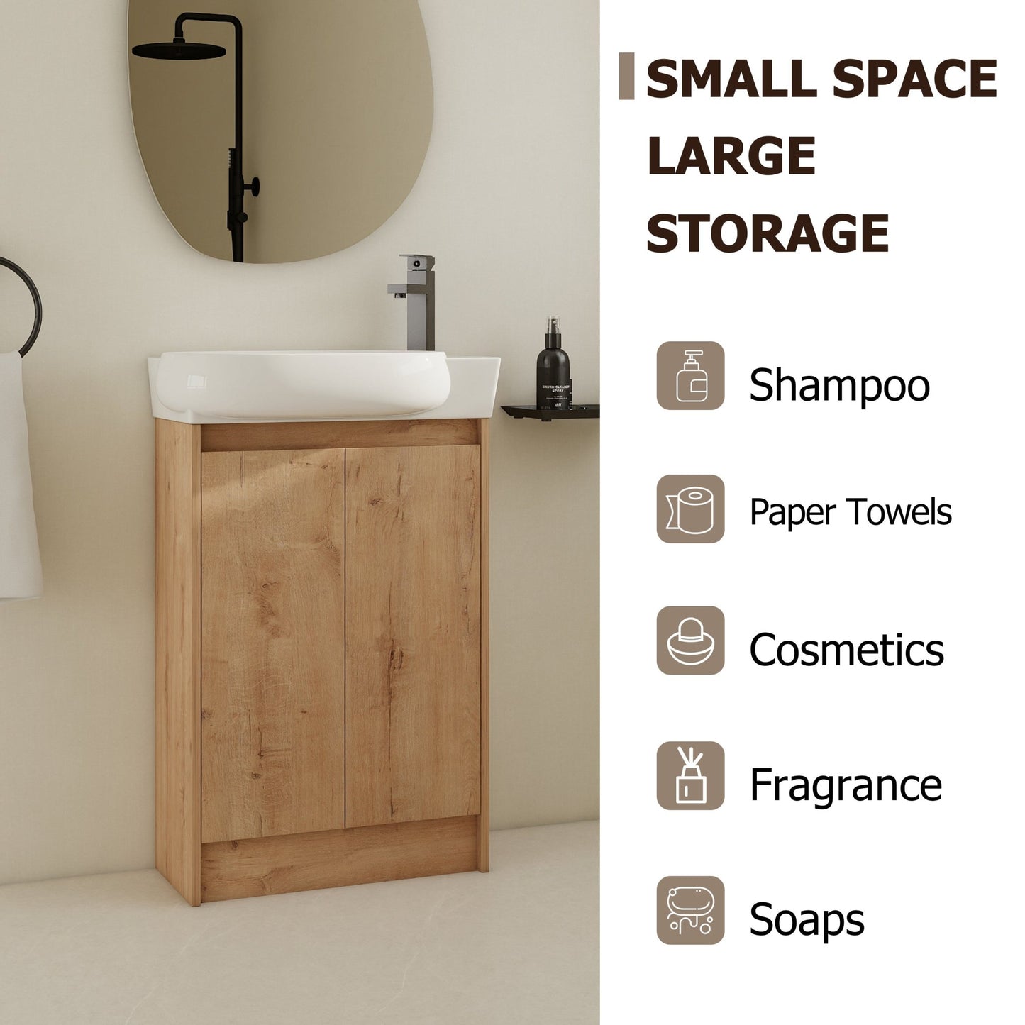 23' Freestanding Bathroom Vanity with Sink, Soft Close Doors - 1st Choice Furniture Direct