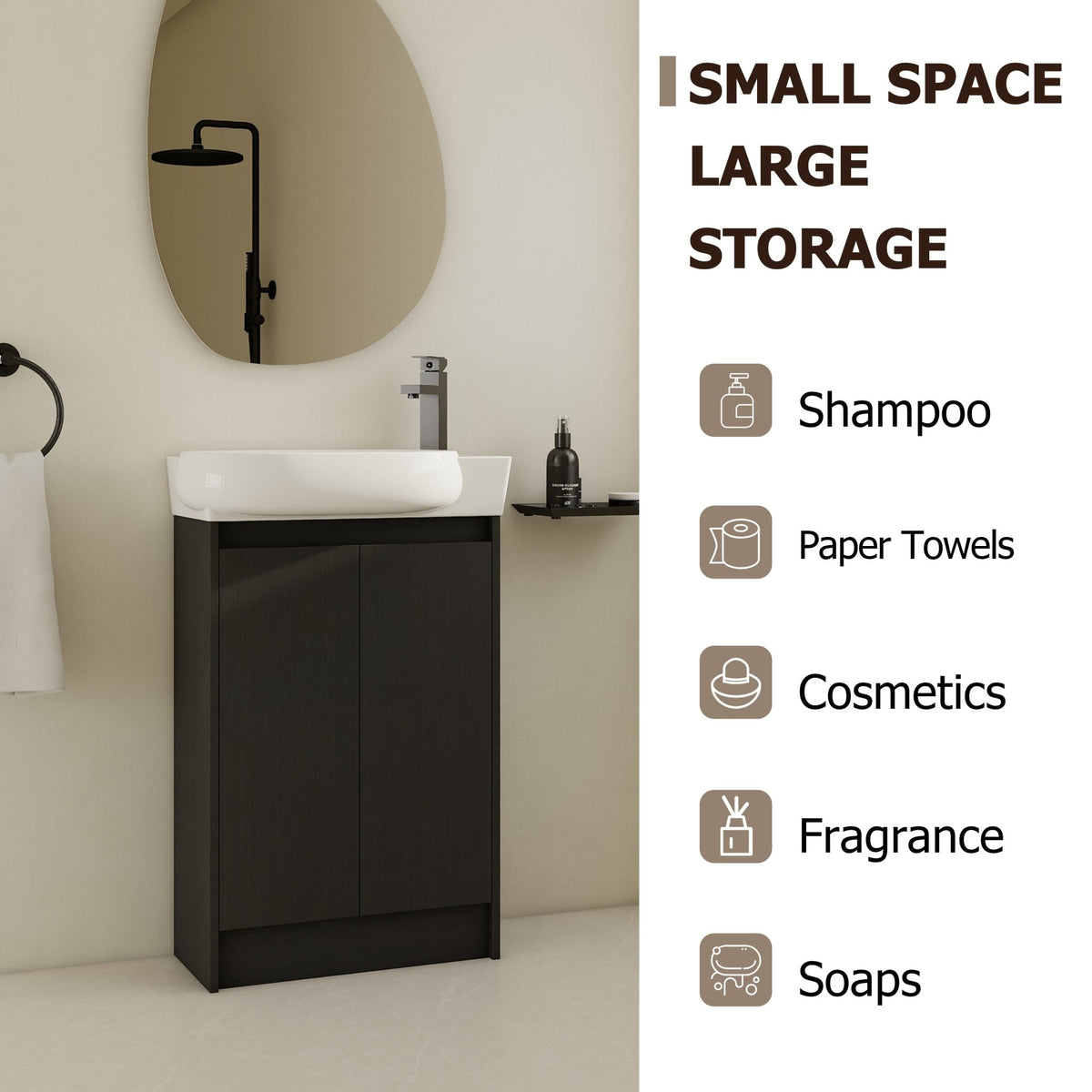 23' Freestanding Bathroom Vanity with Sink, Soft Close Doors - 1st Choice Furniture Direct