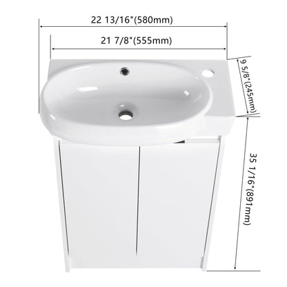 23' Freestanding Bathroom Vanity with Sink, Soft Close Doors - 1st Choice Furniture Direct