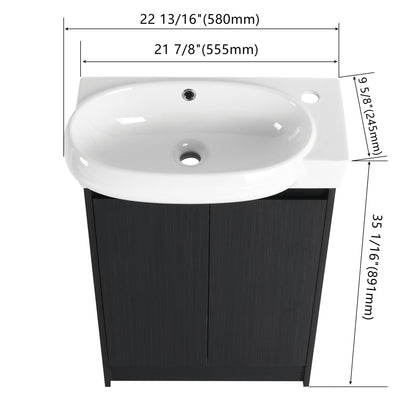 23' Freestanding Bathroom Vanity with Sink, Soft Close Doors - 1st Choice Furniture Direct