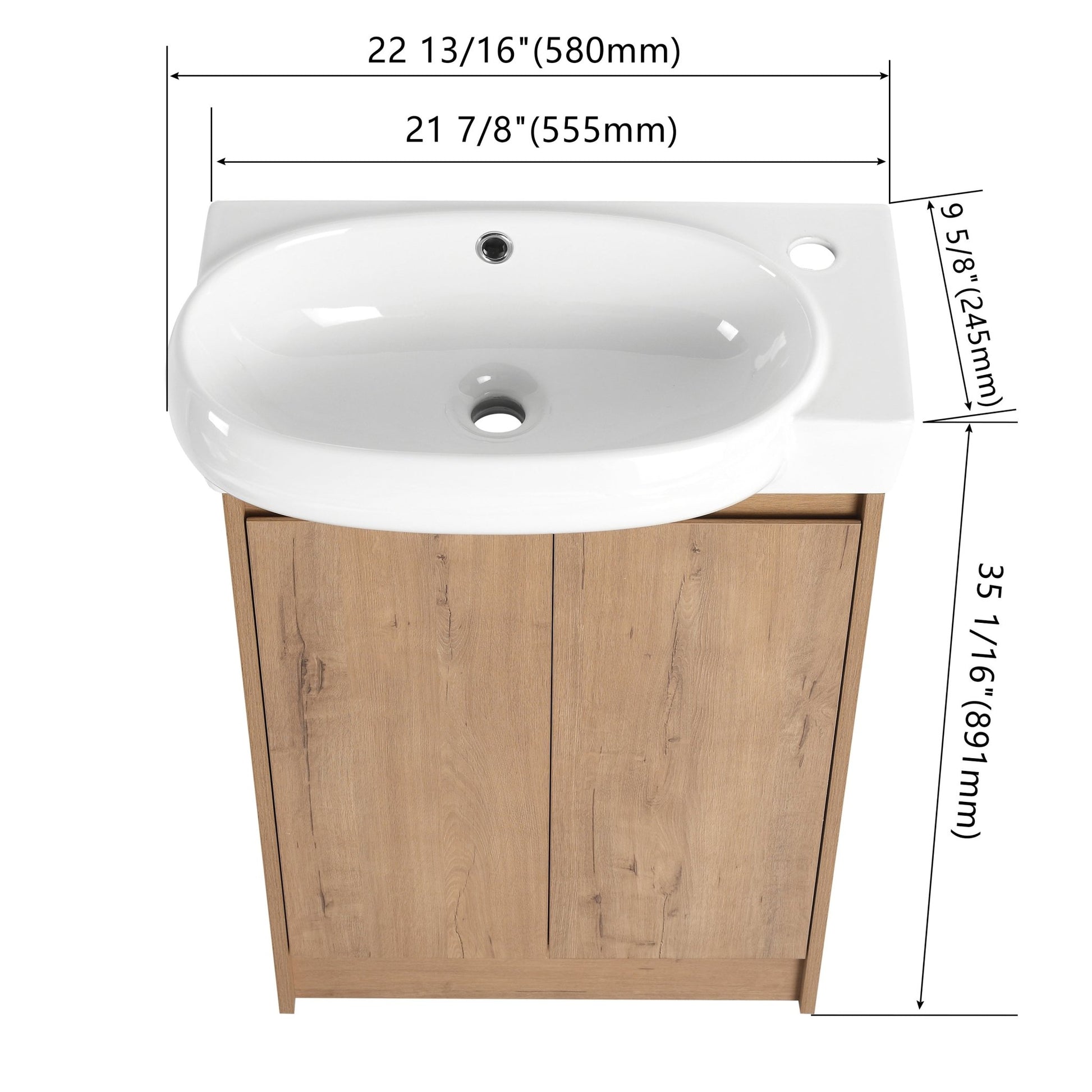 23' Freestanding Bathroom Vanity with Sink, Soft Close Doors - 1st Choice Furniture Direct