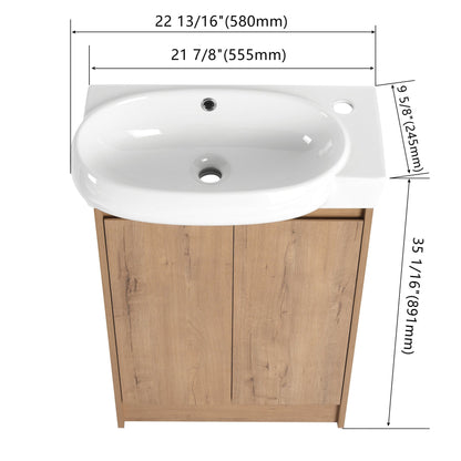 23' Freestanding Bathroom Vanity with Sink, Soft Close Doors - 1st Choice Furniture Direct