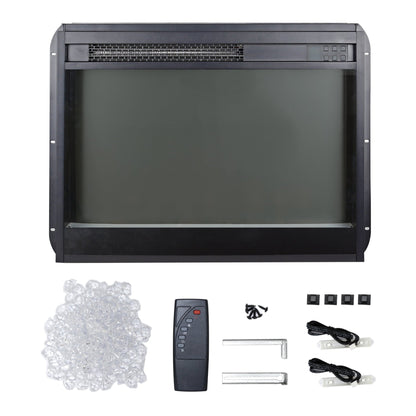 23 inch electric fireplace insert, ultra thin heater with crystal & realistic flame, remote control with timer, overheating protection,with sidelight - 1st Choice Furniture Direct