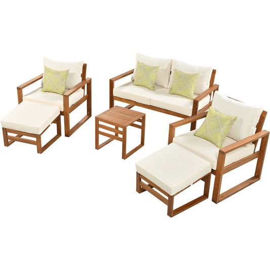 1st Choice Premium 6-Piece Patio Set with Ottomans and Cushions