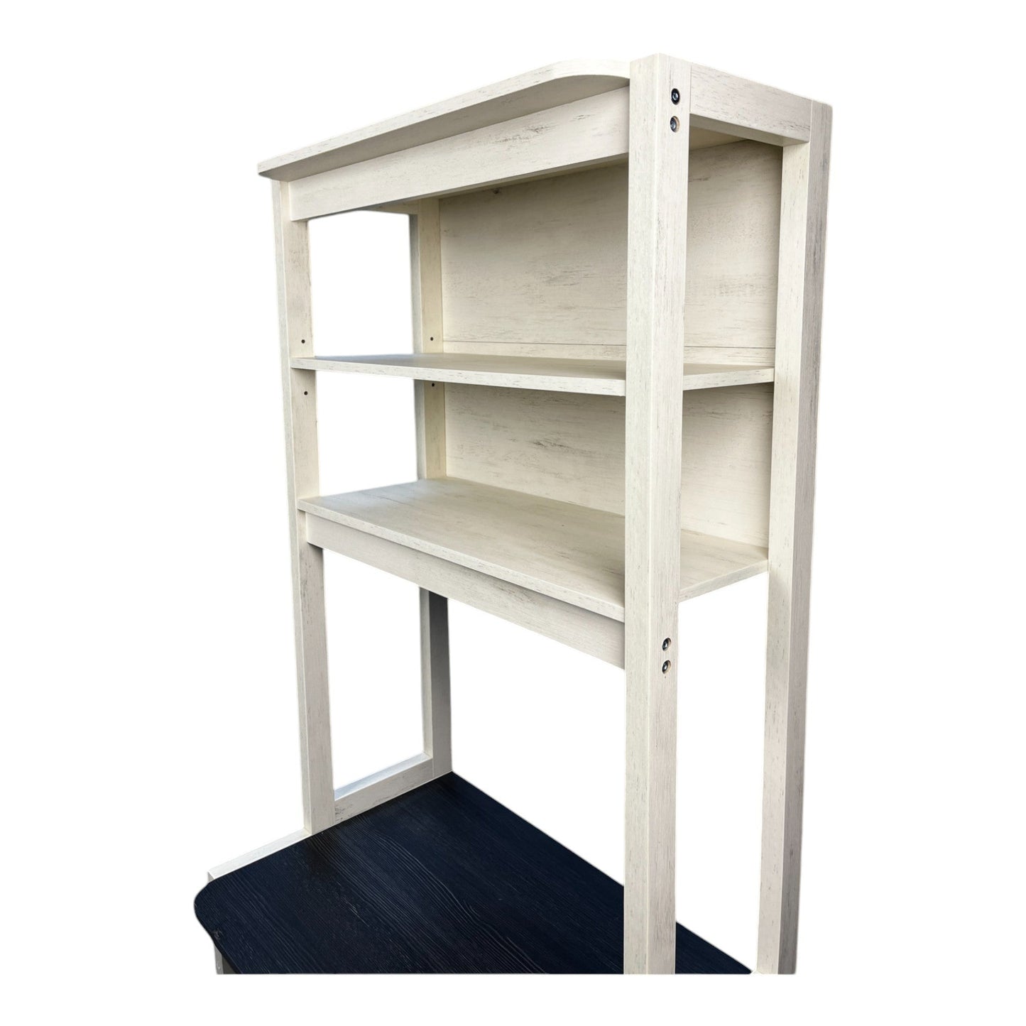 23.62' White and Black color Bakers Rack for Kitchen with Storage, Coffee Bar, 5 - Tier Kitchen Shelves, Microwave Stand - 1st Choice Furniture Direct