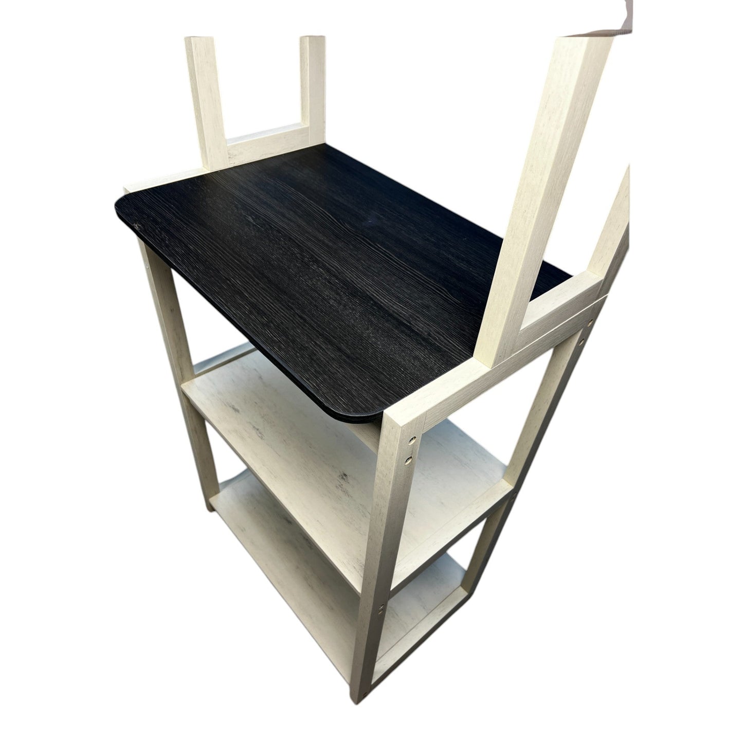 23.62' White and Black color Bakers Rack for Kitchen with Storage, Coffee Bar, 5 - Tier Kitchen Shelves, Microwave Stand - 1st Choice Furniture Direct