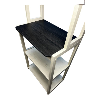 23.62' White and Black color Bakers Rack for Kitchen with Storage, Coffee Bar, 5 - Tier Kitchen Shelves, Microwave Stand - 1st Choice Furniture Direct