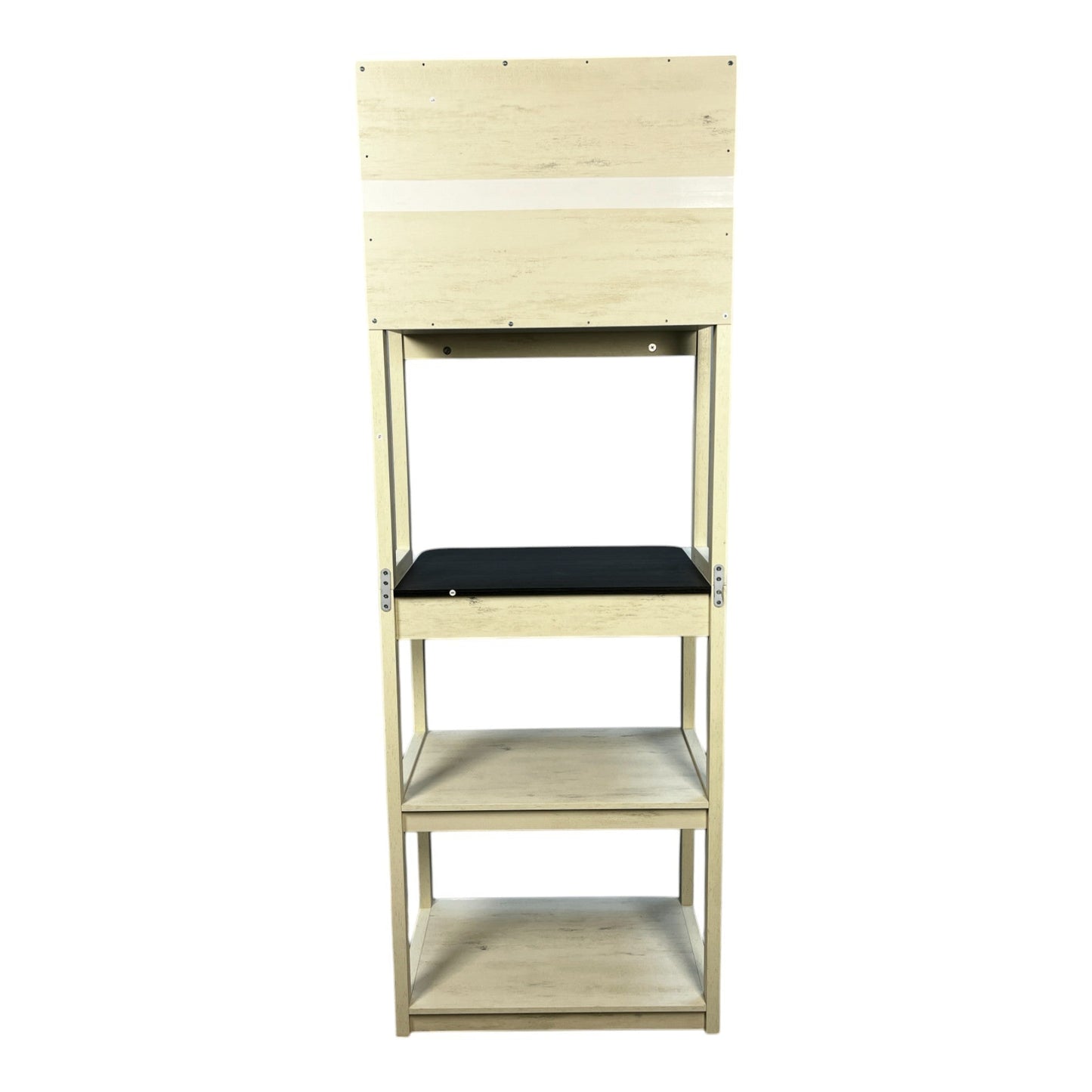 23.62' White and Black color Bakers Rack for Kitchen with Storage, Coffee Bar, 5 - Tier Kitchen Shelves, Microwave Stand - 1st Choice Furniture Direct