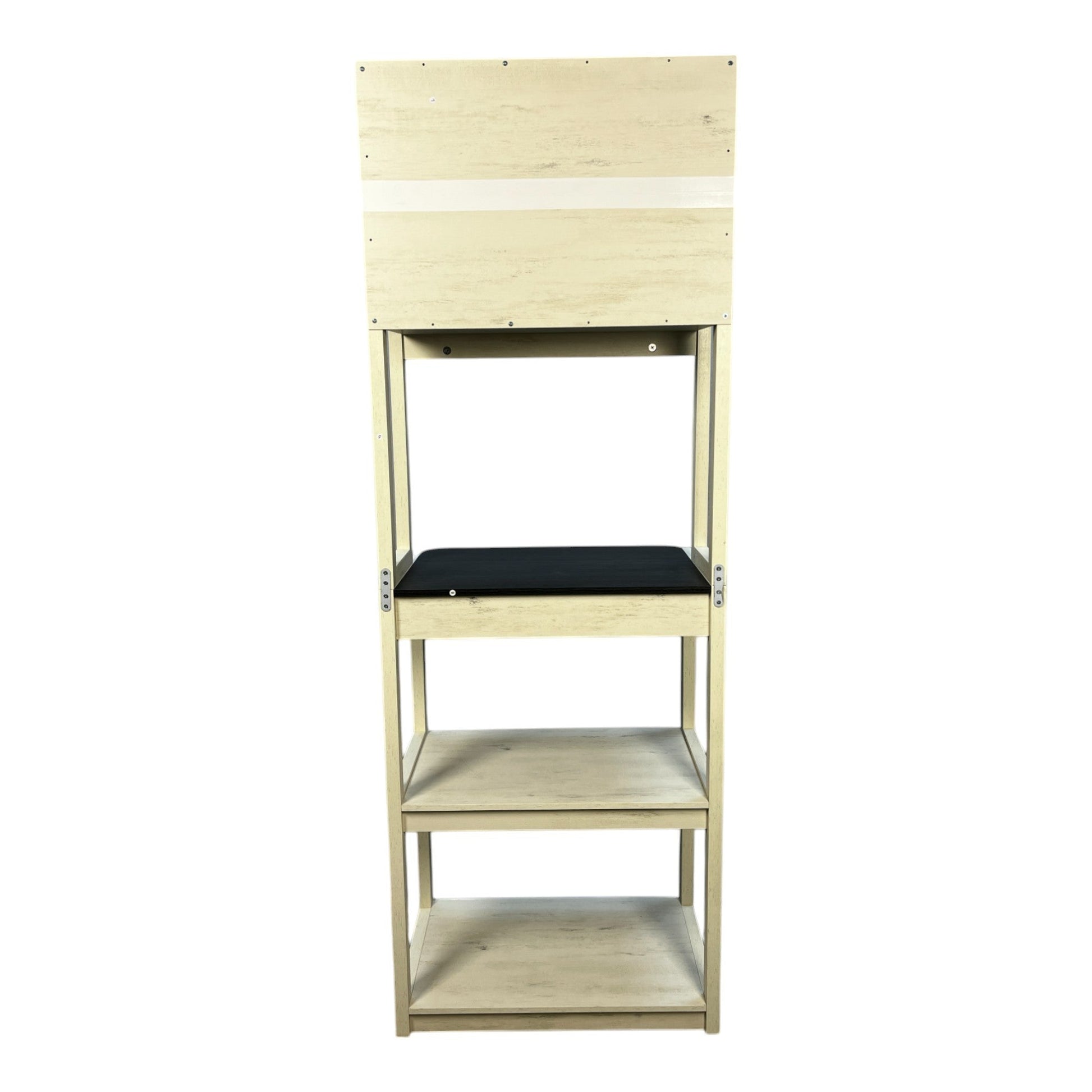 23.62' White and Black color Bakers Rack for Kitchen with Storage, Coffee Bar, 5 - Tier Kitchen Shelves, Microwave Stand - 1st Choice Furniture Direct