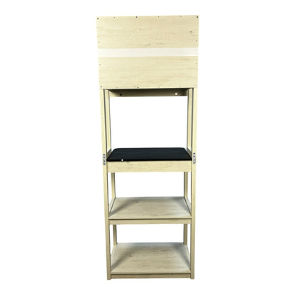 23.62' White and Black color Bakers Rack for Kitchen with Storage, Coffee Bar, 5 - Tier Kitchen Shelves, Microwave Stand - 1st Choice Furniture Direct