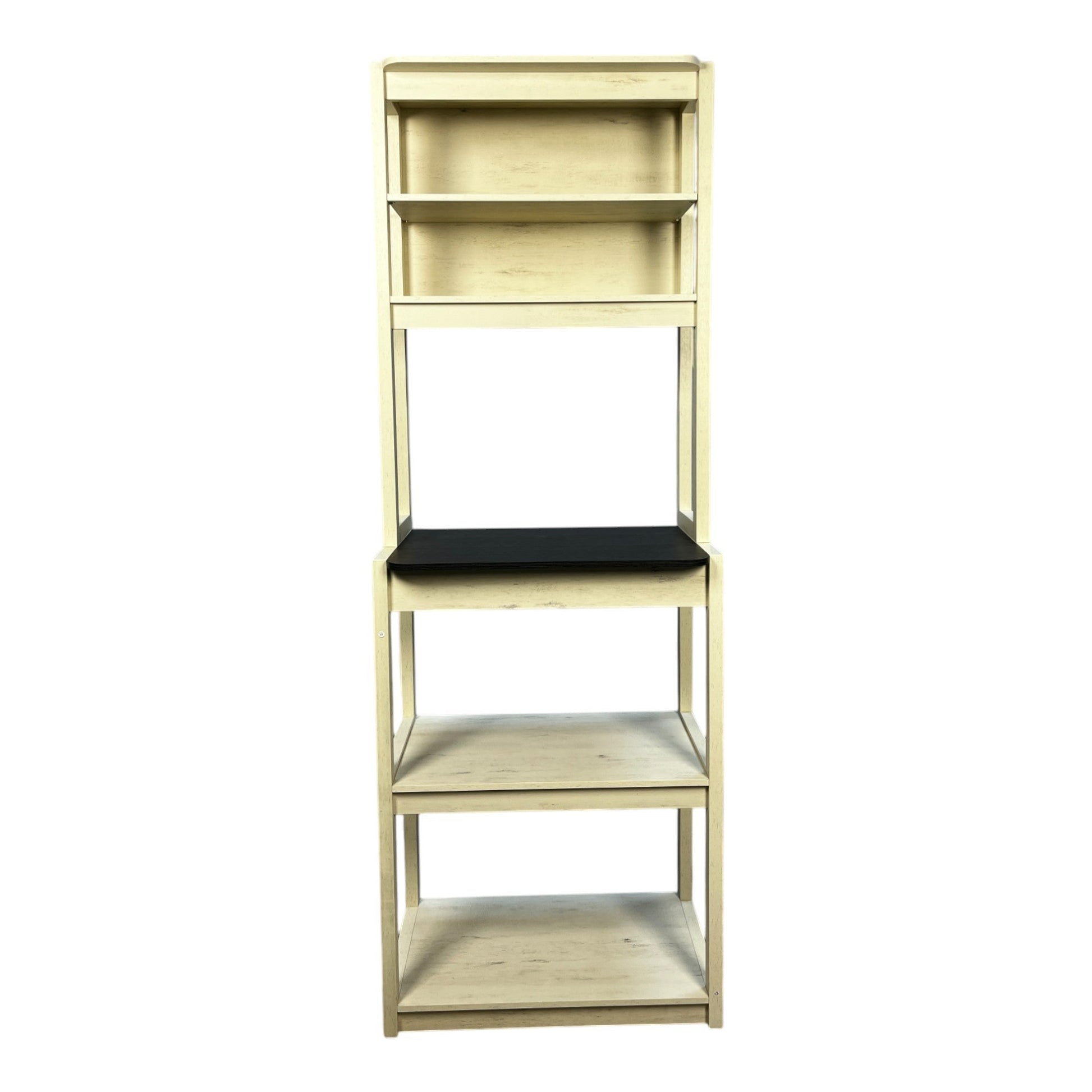 23.62' White and Black color Bakers Rack for Kitchen with Storage, Coffee Bar, 5 - Tier Kitchen Shelves, Microwave Stand - 1st Choice Furniture Direct