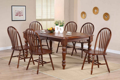 Sunset Trading Andrews 7 Piece 56-72" Rectangular Extendable Dining Set with Arrowback Windsor Chairs