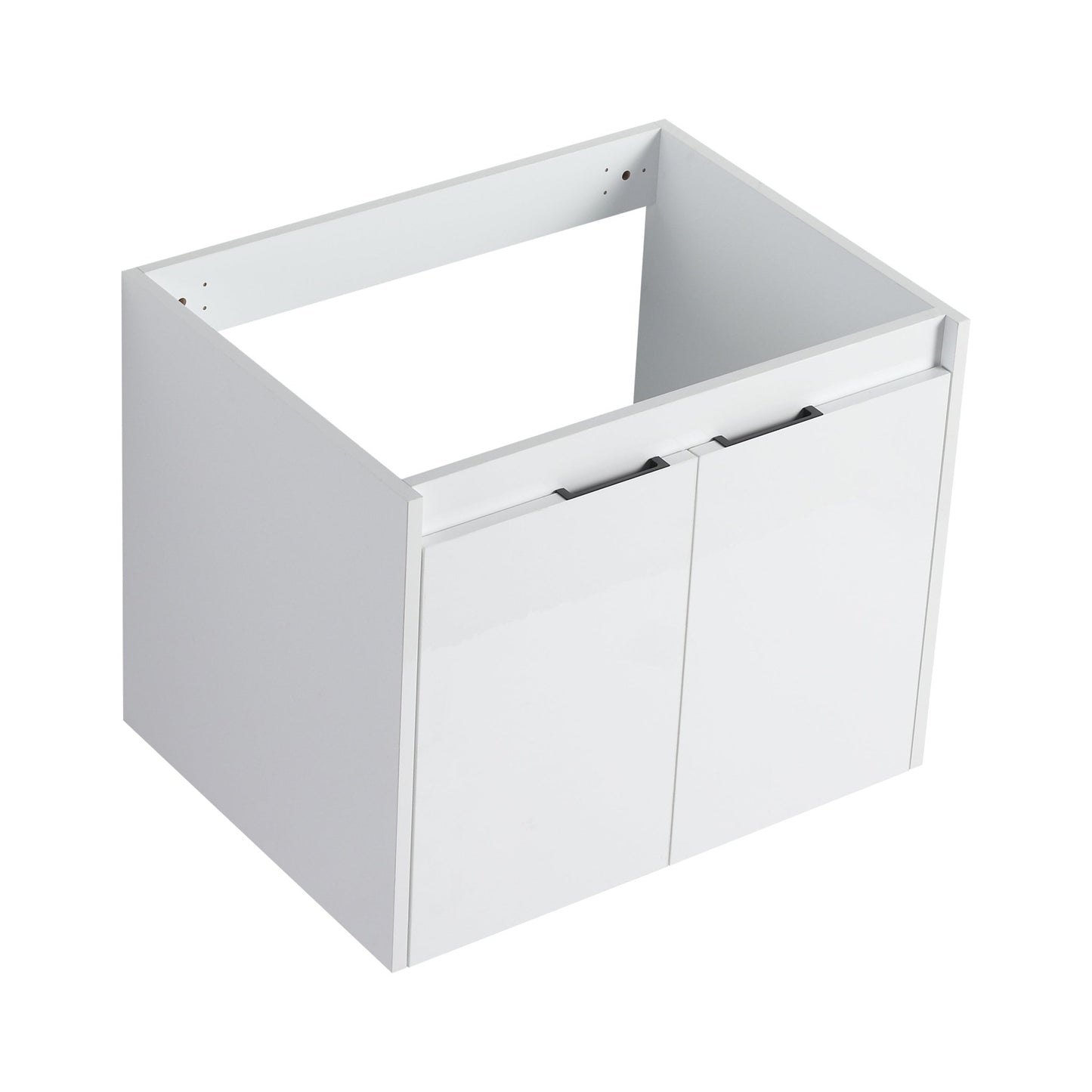 24' Bathroom Vanity With Resin Sink , 2 - Soft Close Doors, Float Mounting Design,Glossy White,(KD - Packing) - 1st Choice Furniture Direct