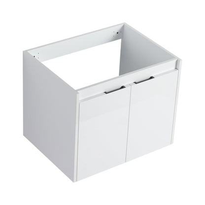 24' Bathroom Vanity With Resin Sink , 2 - Soft Close Doors, Float Mounting Design,Glossy White,(KD - Packing) - 1st Choice Furniture Direct