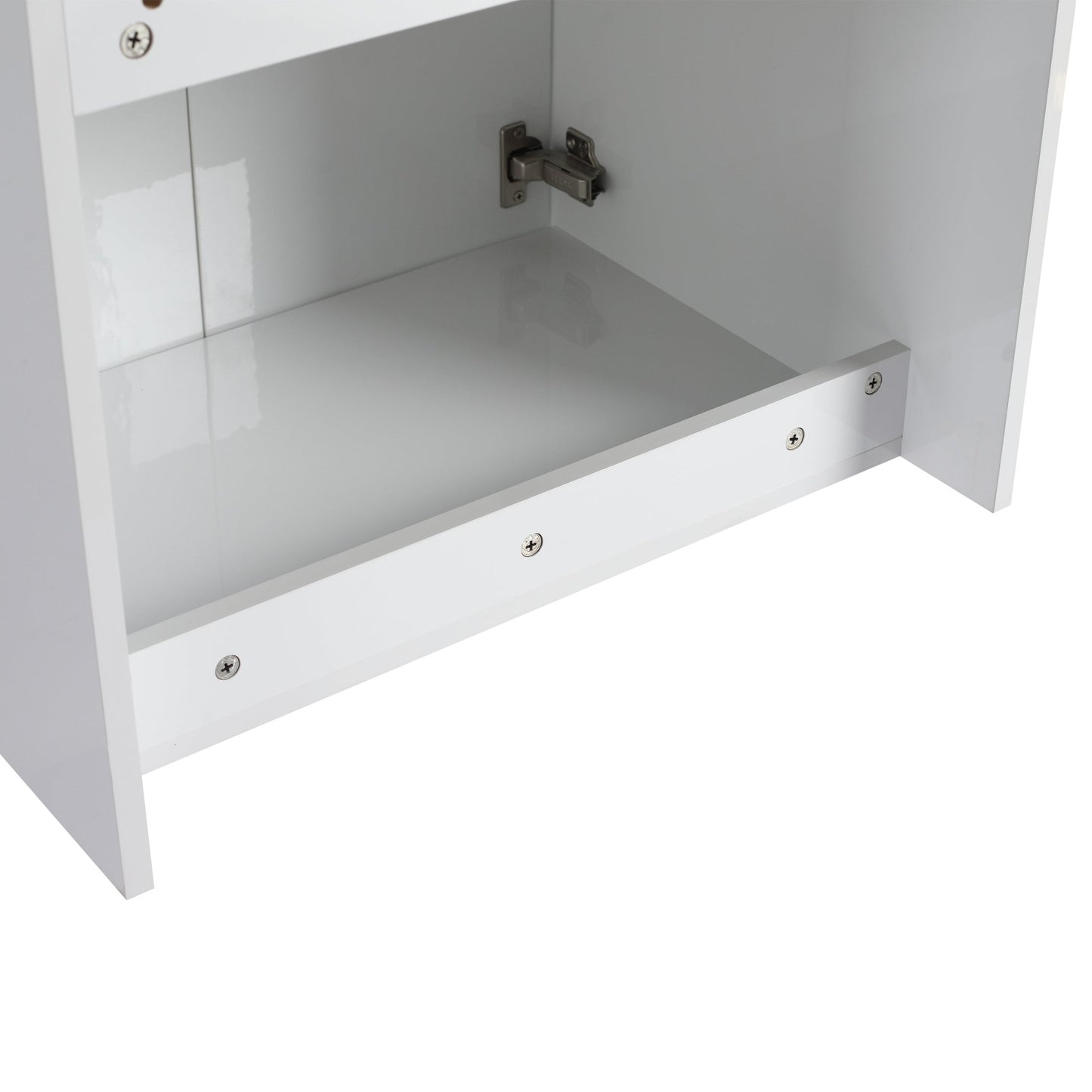 24' Bathroom Vanity With Resin Sink , 2 - Soft Close Doors, Float Mounting Design,Glossy White,(KD - Packing) - 1st Choice Furniture Direct