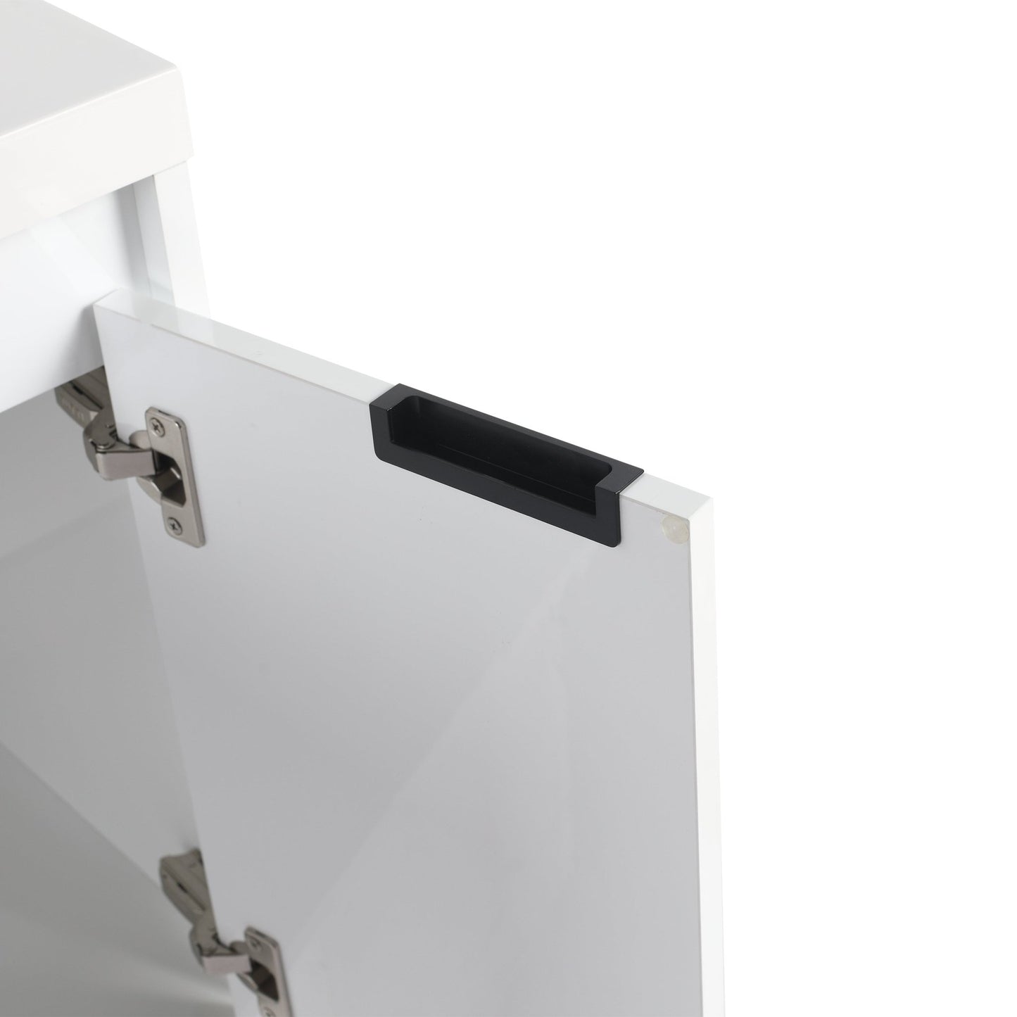 24' Bathroom Vanity With Resin Sink , 2 - Soft Close Doors, Float Mounting Design,Glossy White,(KD - Packing) - 1st Choice Furniture Direct