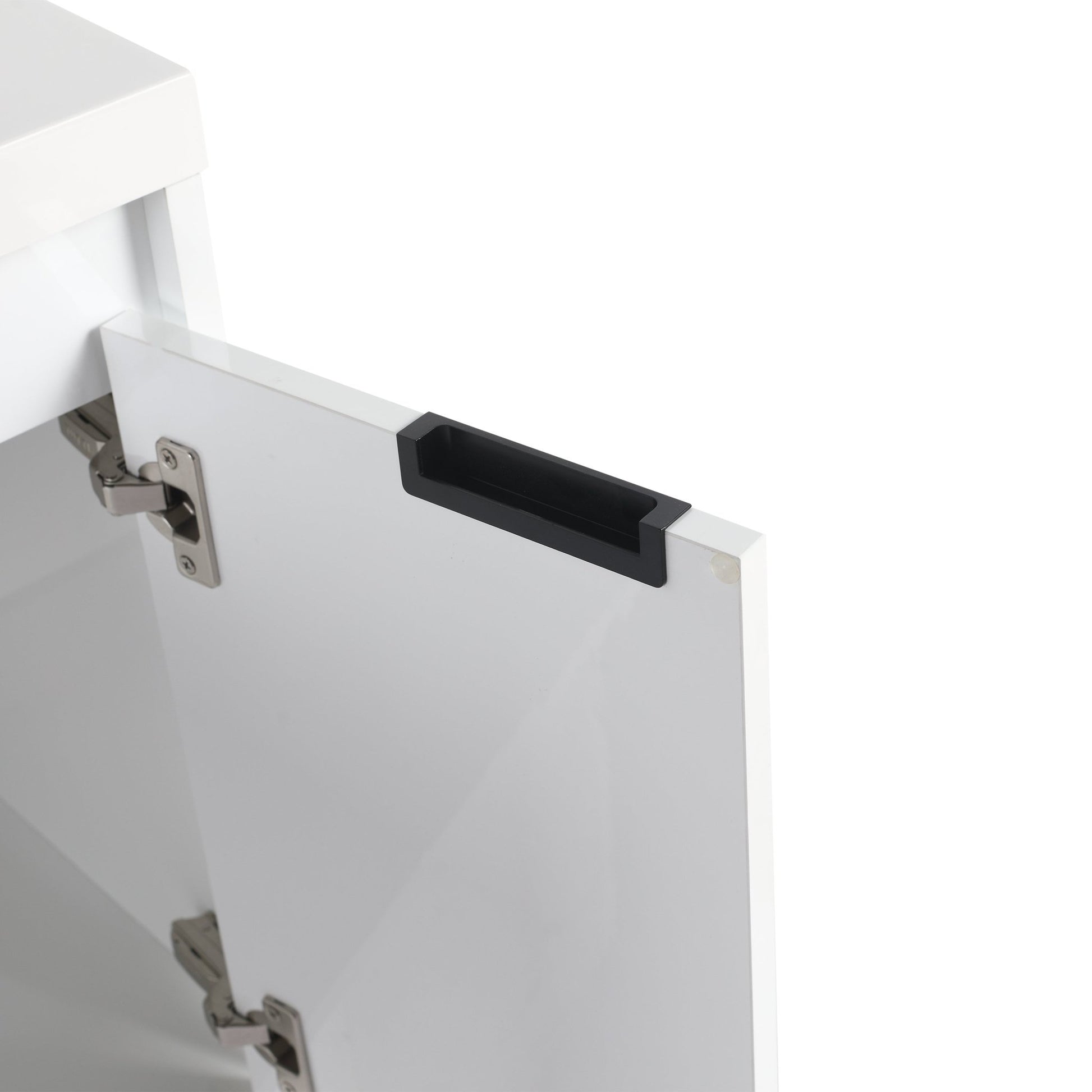 24' Bathroom Vanity With Resin Sink , 2 - Soft Close Doors, Float Mounting Design,Glossy White,(KD - Packing) - 1st Choice Furniture Direct