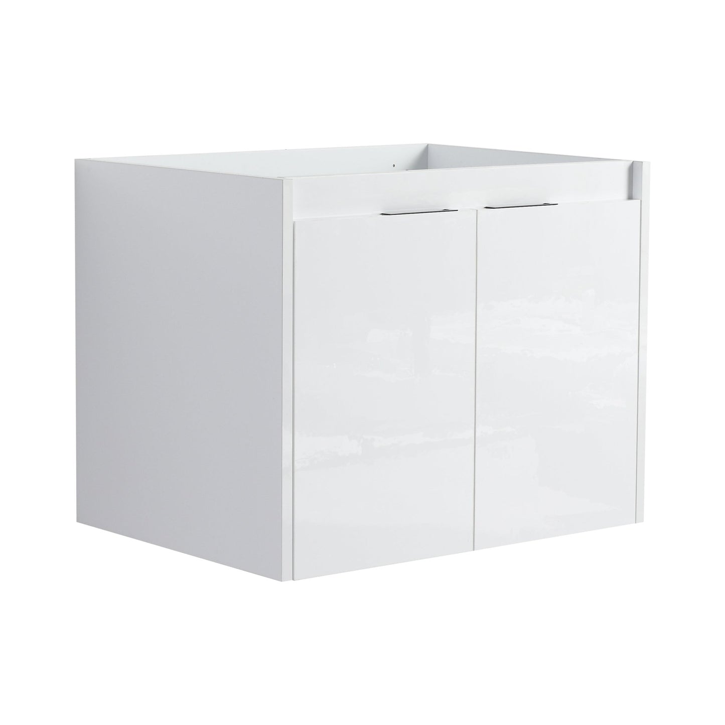 24' Bathroom Vanity With Resin Sink , 2 - Soft Close Doors, Float Mounting Design,Glossy White,(KD - Packing) - 1st Choice Furniture Direct
