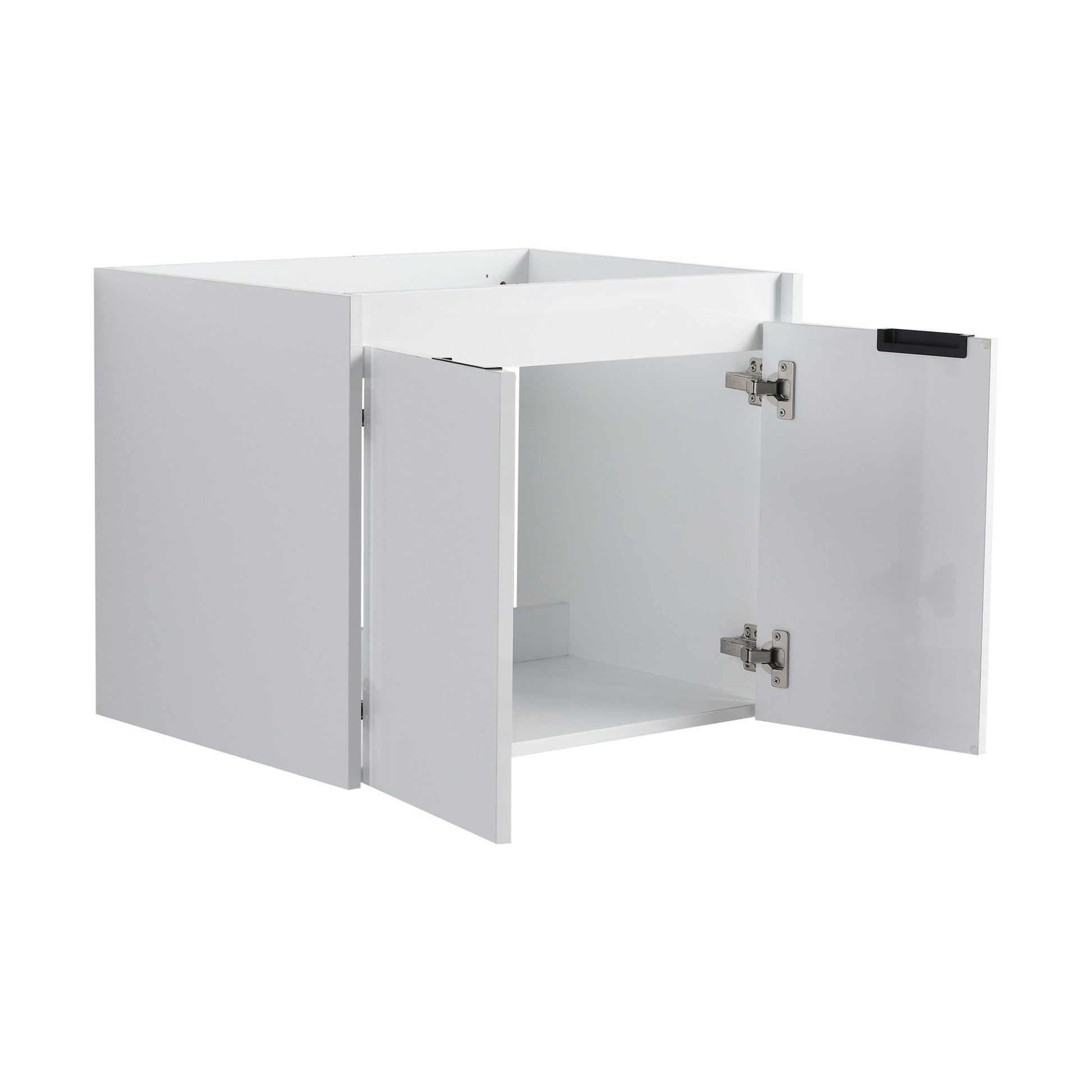 24' Bathroom Vanity With Resin Sink , 2 - Soft Close Doors, Float Mounting Design,Glossy White,(KD - Packing) - 1st Choice Furniture Direct