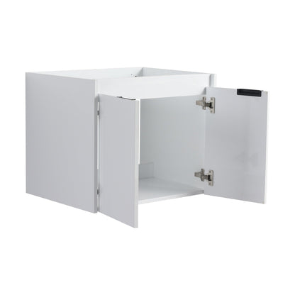24' Bathroom Vanity With Resin Sink , 2 - Soft Close Doors, Float Mounting Design,Glossy White,(KD - Packing) - 1st Choice Furniture Direct