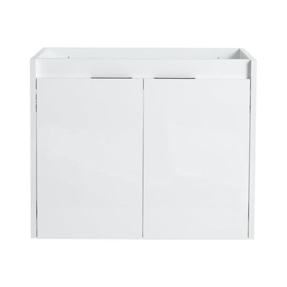 24' Bathroom Vanity With Resin Sink , 2 - Soft Close Doors, Float Mounting Design,Glossy White,(KD - Packing) - 1st Choice Furniture Direct