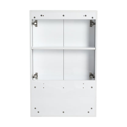 24' Bathroom Wall Cabinet, Soft Close Doors, Float Mounting Design,Glossy White,(KD - Packing) - 1st Choice Furniture Direct