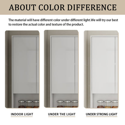 24' Bathroom Wall Cabinet, Soft Close Doors, Float Mounting Design,Glossy White,(KD - Packing) - 1st Choice Furniture Direct