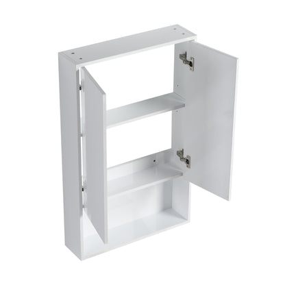 24' Bathroom Wall Cabinet, Soft Close Doors, Float Mounting Design,Glossy White,(KD - Packing) - 1st Choice Furniture Direct
