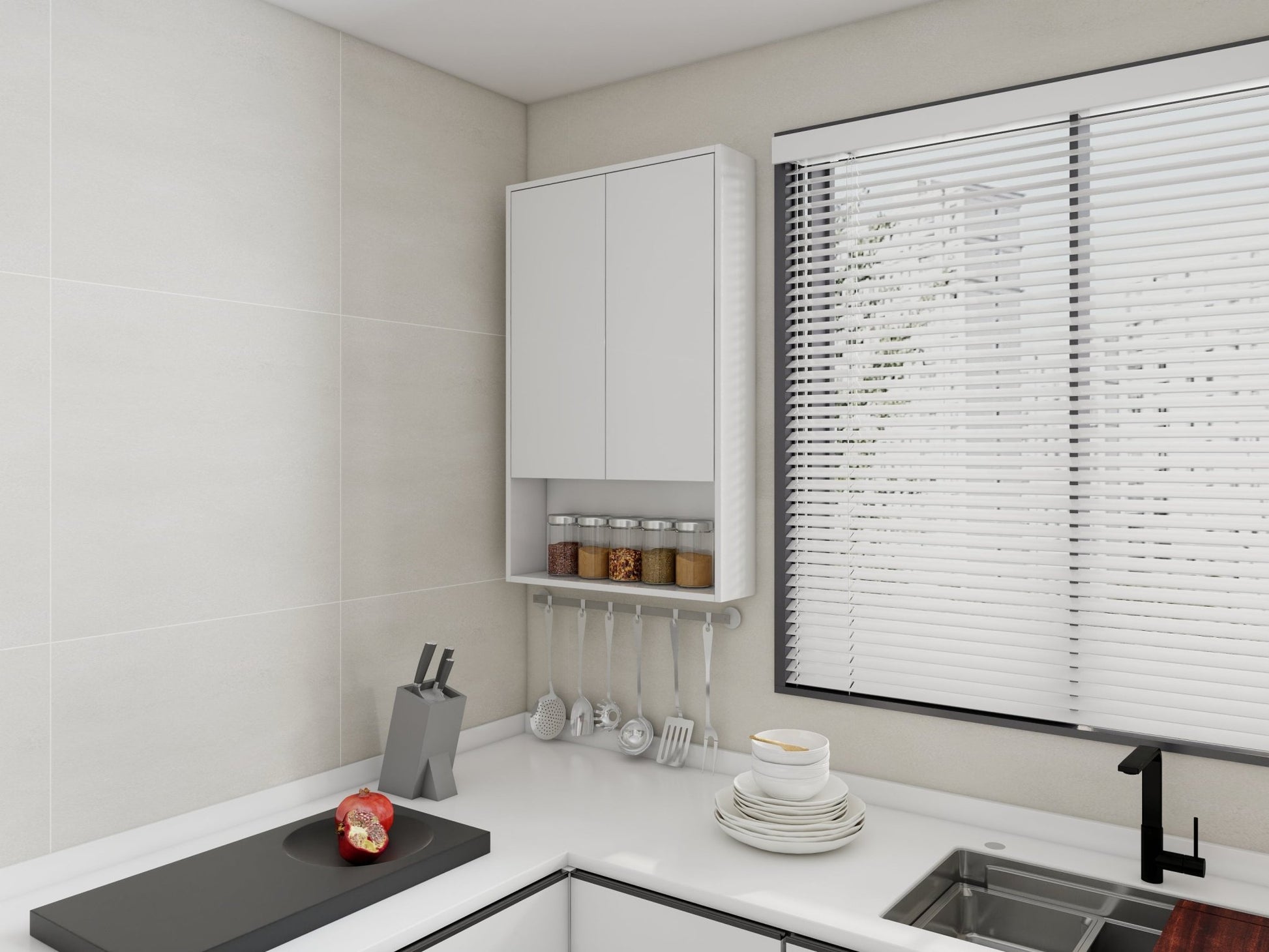 24' Bathroom Wall Cabinet, Soft Close Doors, Float Mounting Design,Glossy White,(KD - Packing) - 1st Choice Furniture Direct