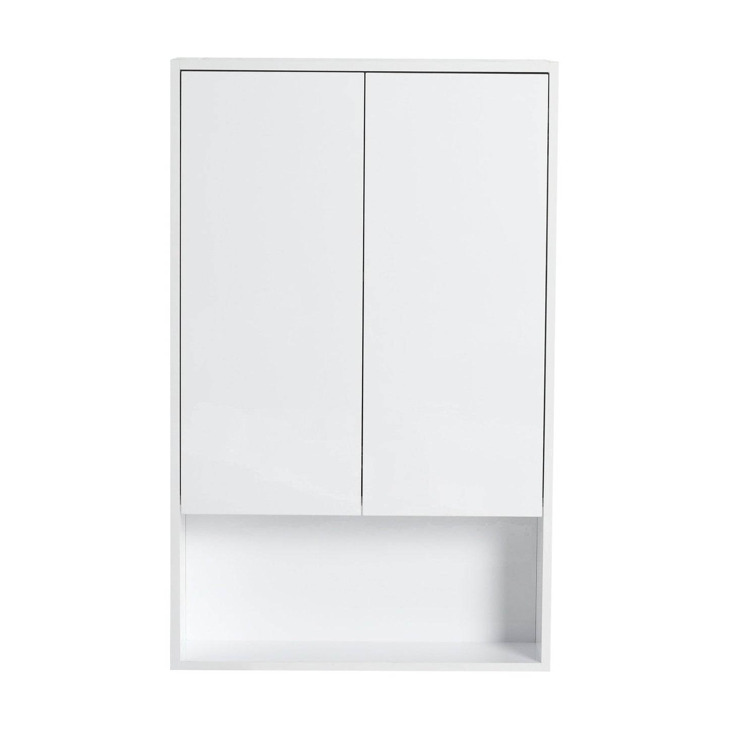 24' Bathroom Wall Cabinet, Soft Close Doors, Float Mounting Design,Glossy White,(KD - Packing) - 1st Choice Furniture Direct