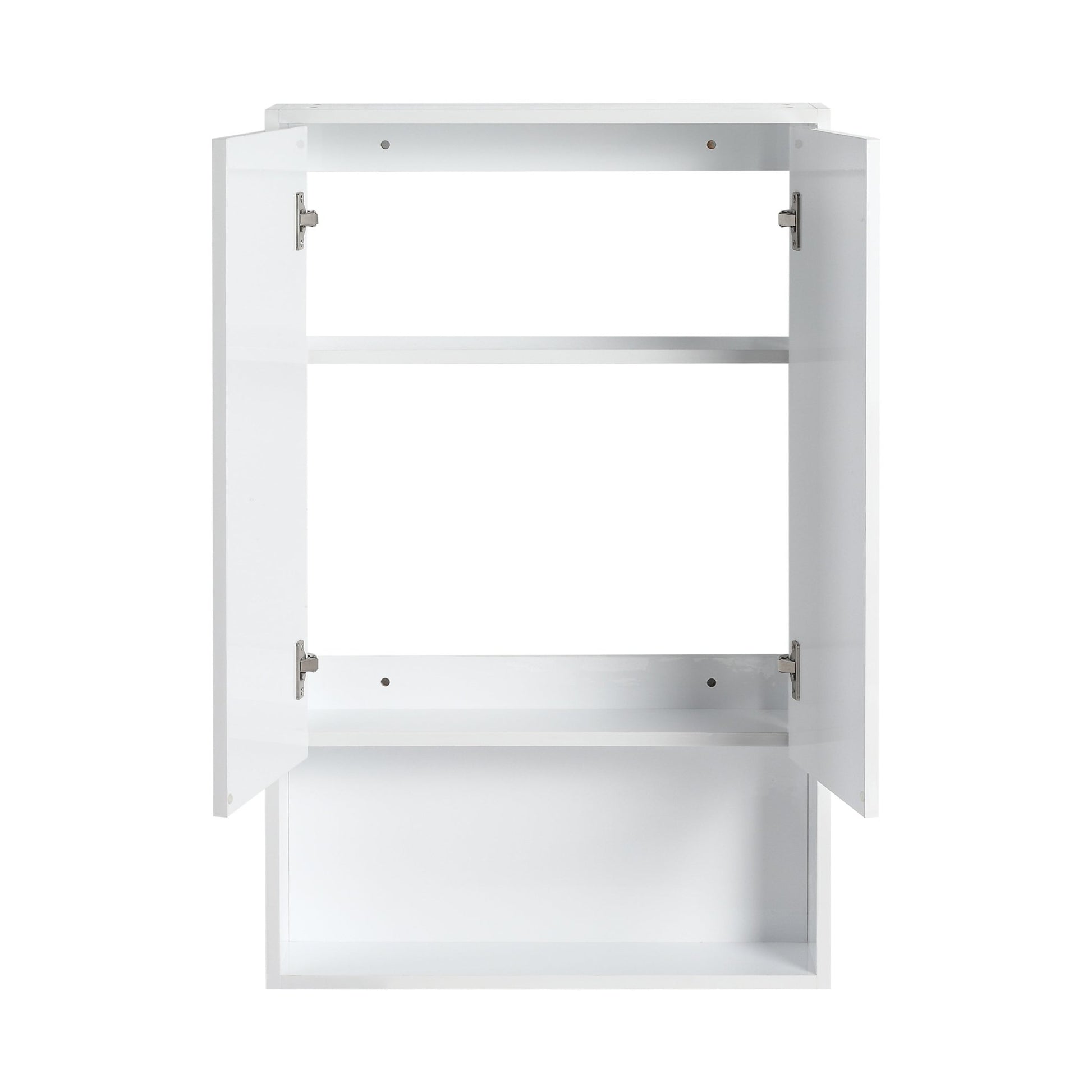 24' Bathroom Wall Cabinet, Soft Close Doors, Float Mounting Design,Glossy White,(KD - Packing) - 1st Choice Furniture Direct