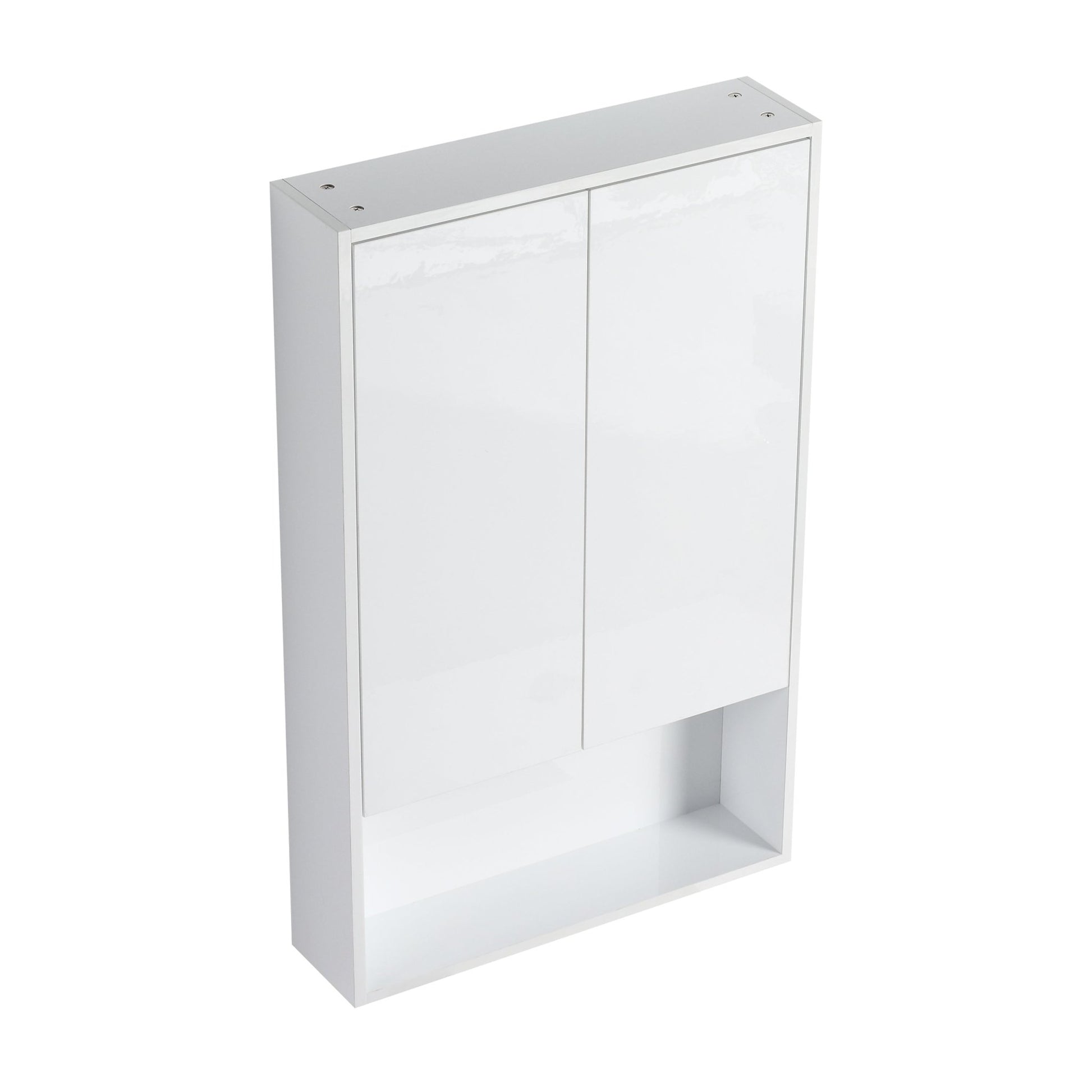 24' Bathroom Wall Cabinet, Soft Close Doors, Float Mounting Design,Glossy White,(KD - Packing) - 1st Choice Furniture Direct