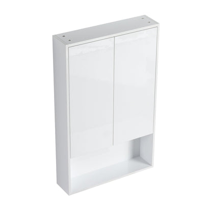 24' Bathroom Wall Cabinet, Soft Close Doors, Float Mounting Design,Glossy White,(KD - Packing) - 1st Choice Furniture Direct