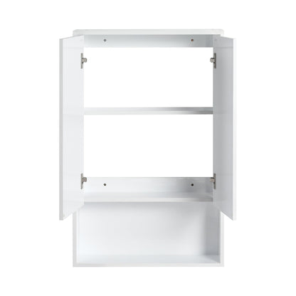 24' Bathroom Wall Cabinet, Soft Close Doors, Float Mounting Design,Glossy White,(KD - Packing) - 1st Choice Furniture Direct